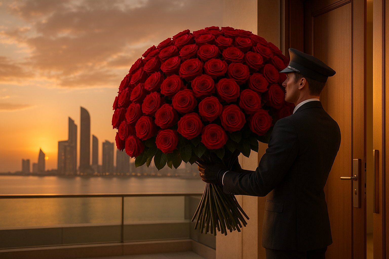 Concierge delivery of bouquet